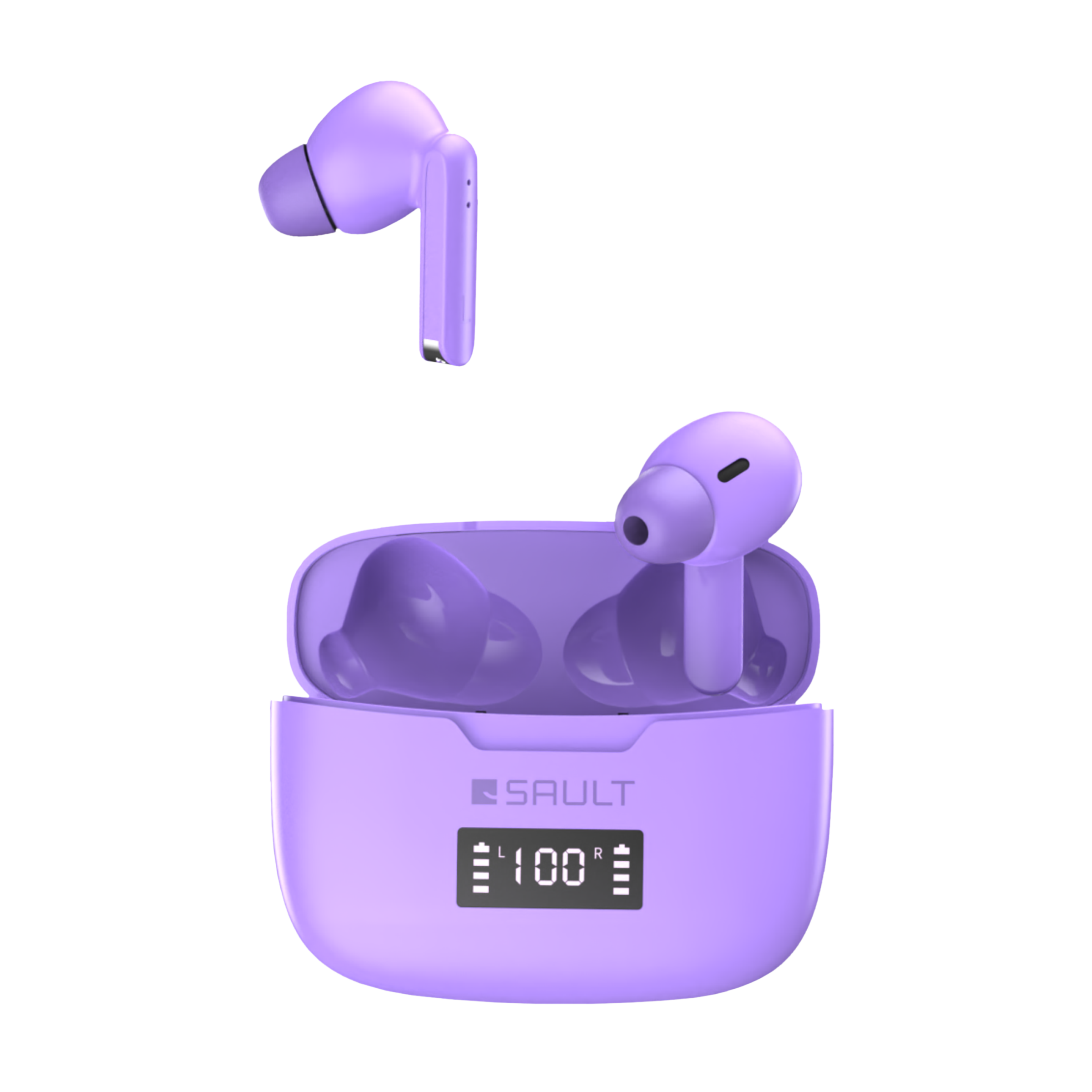 SAULT Airplugs 2x TWS Earbuds with Noise Isolation IP57 Water Resistant Touch Sensor Purple